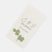 Moderne Groene Ierse Leaf Clover Wedding Servet (Hoek)