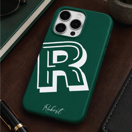 Moderne groene initiële minimale Case-Mate iPhone- iPhone Case
