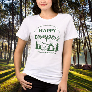 Moderne Groene Kamp Bachelorette Weekend Tri-Blend Shirt
