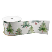 Moderne groene kerstbomen satijnen lint (Spoel)