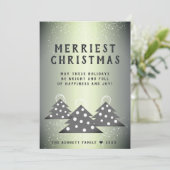 Moderne groene kerstboom feestdagenkaart (Staand voorkant)