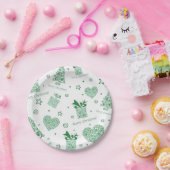 Moderne groene kerstboom kerstfeest papieren bordje (Feest)