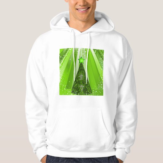 Moderne groene kerstboom met ster hoodie (Voorkant)