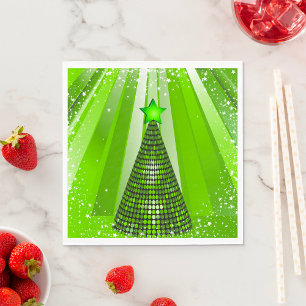Moderne groene kerstboom met ster servet
