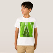 Moderne groene kerstboom met ster t-shirt (Voorkant volledig)