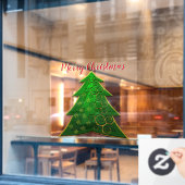 Moderne groene kerstboom raamsticker (Cafe Raam)