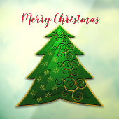 Moderne groene kerstboom raamsticker (Vel 3)