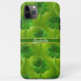 Moderne groene klaver 4 Lijsten Collectie iPhone 11 Pro Max Hoesje