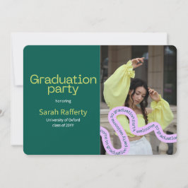 Moderne groene kleurrijke typografische uitnodigin kaart