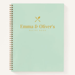 Moderne Groene Koppels Cadeau Verloving Blank Rece Notitieboek
