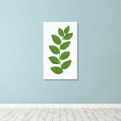 Moderne groene laurierbladeren canvas afdruk (Insitu (Houten vloer))