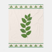 Moderne groene laurierbladeren fleece deken (Voorkant)