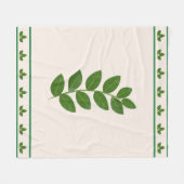 Moderne groene laurierbladeren fleece deken (Voorkant (Horizontaal))