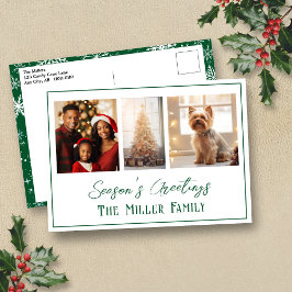 Moderne groene lijn vakantie foto Briefkaart