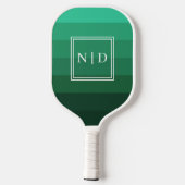 Moderne groene monogram minimalistische Initialen Pickleball Paddle (Achterkant)