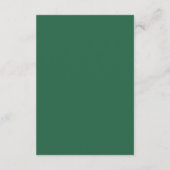 Moderne Groene Monogram Minimalistische Trouwkaart Informatiekaartje (Achterkant)