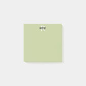 Moderne groene monogram naam van sage post-it note (Voorkant)
