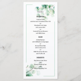 Moderne groene natuurlijke botanische patroon brui menu