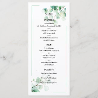 Moderne groene natuurlijke botanische patroon brui menu