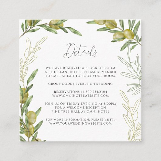 Moderne groene olijftak behuizing Kaart (Voorkant)