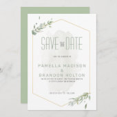 Moderne groene opslag en Gold Lijst Sla de datum o Menu (Voorkant / Achterkant)