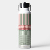 Moderne groene patroon gepersonaliseerde waterfles (Voorkant)