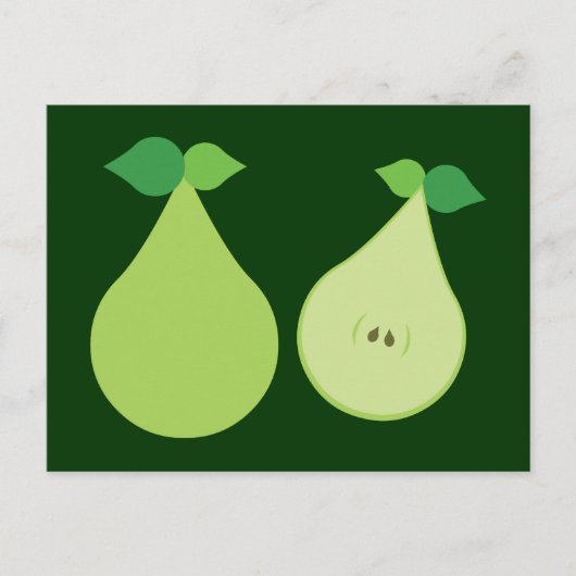 Moderne groene peren briefkaart (Voorkant)