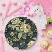 Moderne groene pioen bloem papieren bordje (Feest)