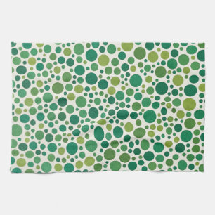 Moderne groene polka-stip naadloos patroon theedoek