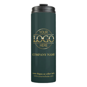 Moderne Groene Promotie Bedrijf Business Logo Thermosbeker