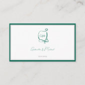 Moderne groene QR-code bruiloft uitnodigingsbehuiz Informatiekaartje (Voorkant)