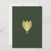 Moderne groene Riso-afdruk bloemige baby shower Kaart (Achterkant)