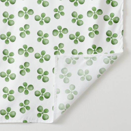 Moderne groene sappige bladeren op wit wandkleed (Detail)