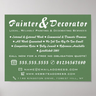 Moderne Groene Schilder & Decorator Poster