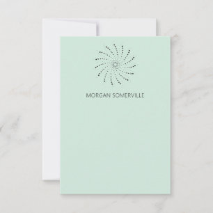 Moderne Groene Spiraal Stip Elegant Notitiekaartje
