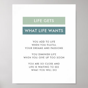 Moderne groene strepen Motivatie mindset citaat Poster