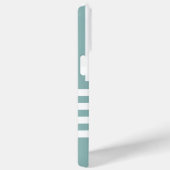 Moderne Groene Strepen Wit Aangepaste Naam Eenvoud Case-Mate iPhone Case (Achterkant / Rechts)