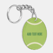 Moderne groene tennisbal partij sleutelhanger (Voorkant Links)
