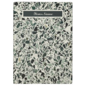 Moderne groene terrazzo-patroon abstract klembord (Achterkant)