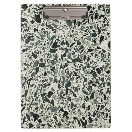 Moderne groene terrazzo-patroon abstract klembord (Voorkant)