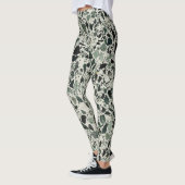 Moderne groene terrazzo patroon abstract leggings (Links)