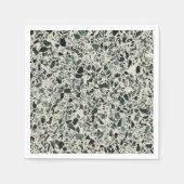 Moderne Groene Terrazzo Patroon Abstracte Servet (Voorkant)