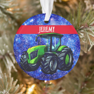 Moderne groene trekker op blauw ornament