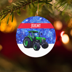 Moderne groene trekker op blauw ornament