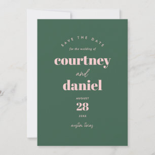 Moderne groene trendy foto save the date