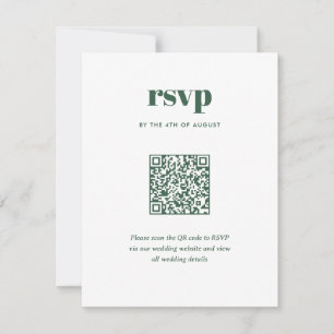 Moderne groene trendy mix match bruiloft QR-code RSVP Kaartje