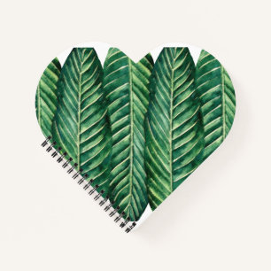 Moderne groene tropische lange bladvormgeving notitieboek