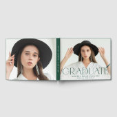 Moderne groene typografie 2 Foto Afstuderen Gastenboek (Volledig)