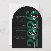 Moderne Groene Typografie Arch Afstudeeraankondigi Kaart (Voorkant)