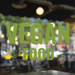 Moderne groene veganistische voedsel raamfolie raamsticker